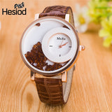 Leather Strap Women Rhinestone Watch