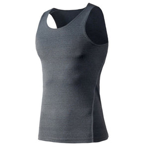 Comfortable Men's Sleeveless Solid O Neck Stretch Shirt