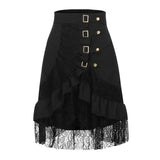 Women's Steampunk  Black Lace Skirt