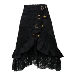 Women's Steampunk  Black Lace Skirt