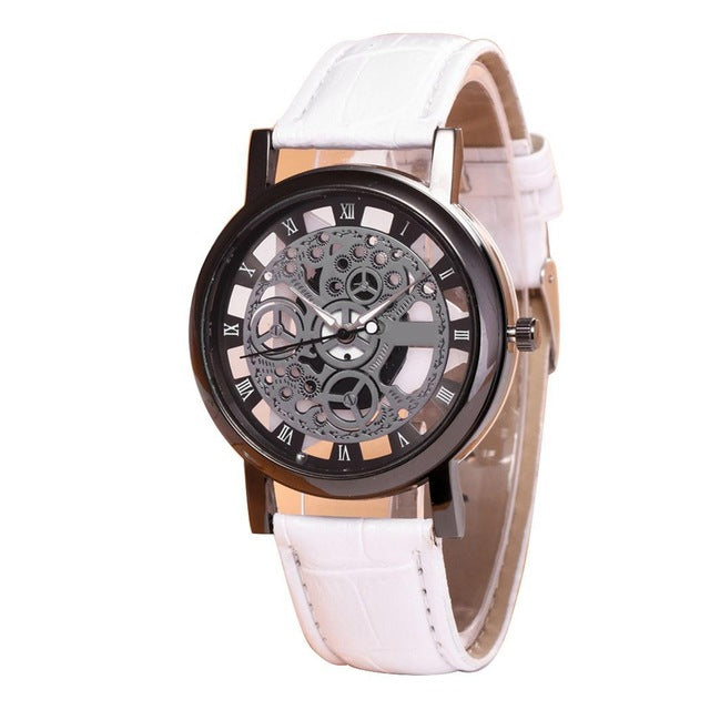 Leather Button Battery  Watch