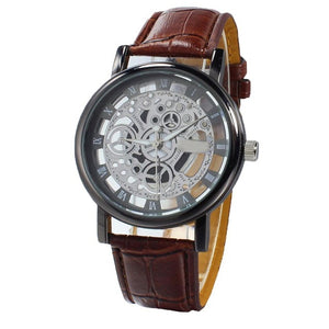 Leather Button Battery  Watch