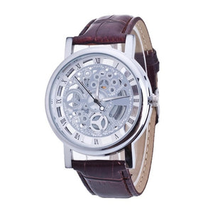 Leather Button Battery  Watch