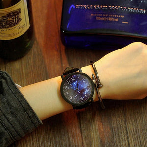 Strap Round Leather Men Watch