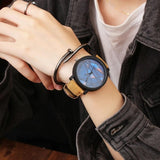 Strap Round Leather Men Watch